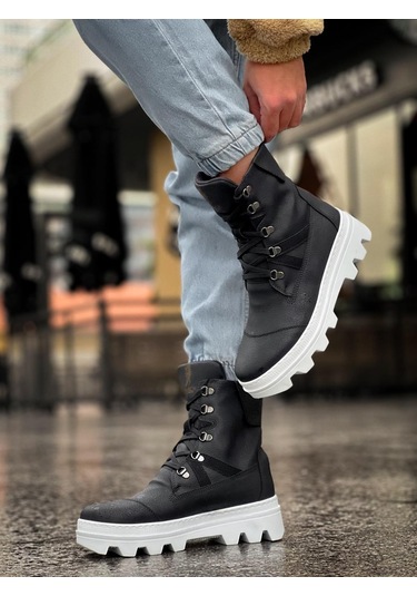 Knack Erkek Spor Bot B14 Siyah Beyaz Taban Siyah Beyaz Taban