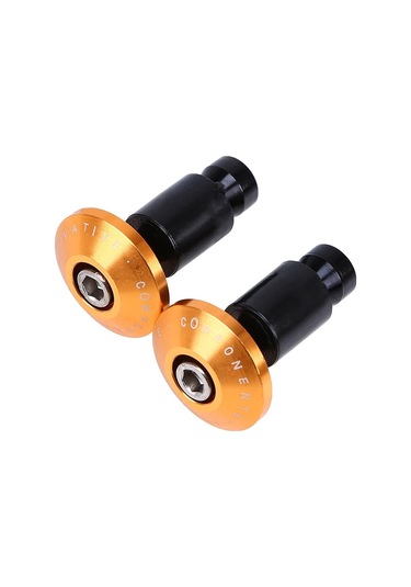 2 Adet Motosiklet Aksesuarları Gidon Kapağı Uç Tapaları - Turuncu