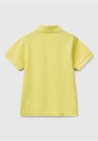 Erkek Çocuk Sarı Logolu Pike Polo T-shirt Sarı