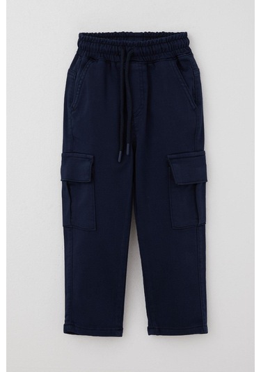 Breeze Erkek Çocuk Pantolon Kargo Cepli Beli Lastikli 1.5-5 Yaş, Lacivert Lacivert