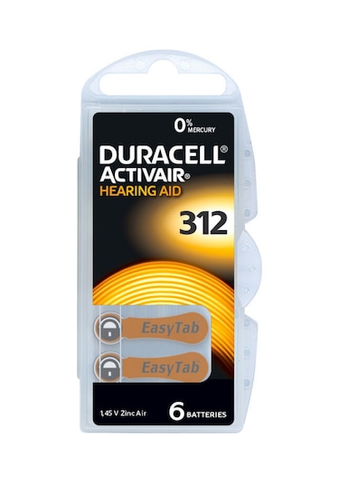 Duracell 312 Numara İşitme Cihazı Pili 5 Paket 30 Adet