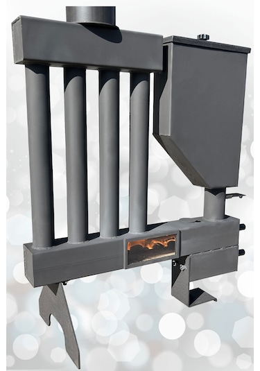 Pelet Sobası Petekli Pelet Soba Camlı Şömine Soba Stove Füze Roket