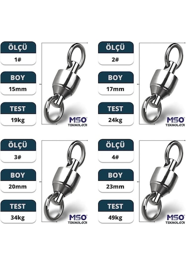 MSO Olta Balıkçılık VIP Kalite Paslanmaz Çelik Bilyalı Fırdöndü