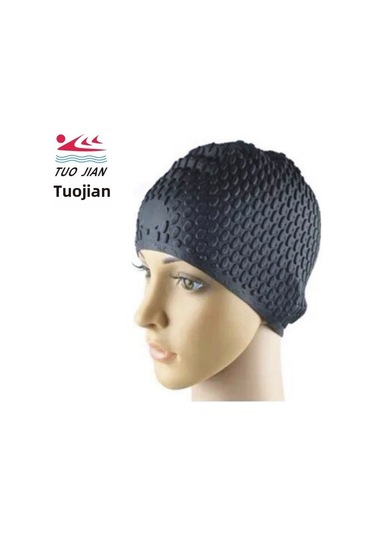 Geeroyoo Erkek Kadın Silikon Yüzme Şapka Saç Korumalı Kulaklı Uzun Saçlı Sporcu Su Sporları Mor Diğer