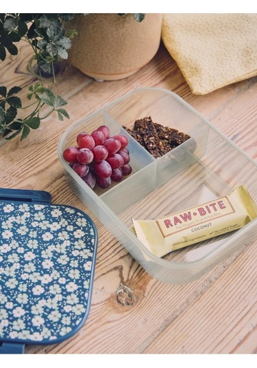 Sostrene Grene Çiçekli Lunch Box Bölmeli Saklama Kutusu 21 X16 Cm Mavi