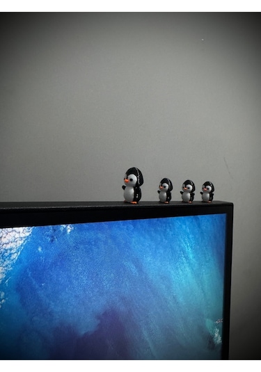 4 Parça Sevimli Penguen Ailesi Dikiz Aynası Süsü - Ayna Süsü Araba Süsü Torpido Süsü Oto Aksesuar