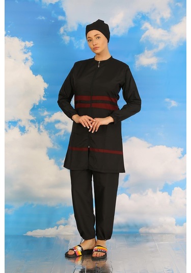 Akbeniz Kadın Tam Tesettür Mayo Siyah 31061-siyah Siyah