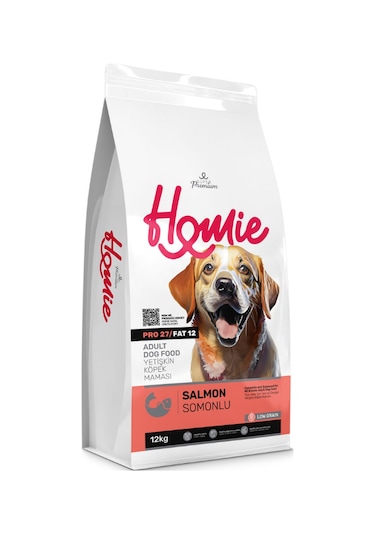 Homie Süper Premium Düşük Tahıllı Somonlu Yetişkin Köpek Maması 12 KG