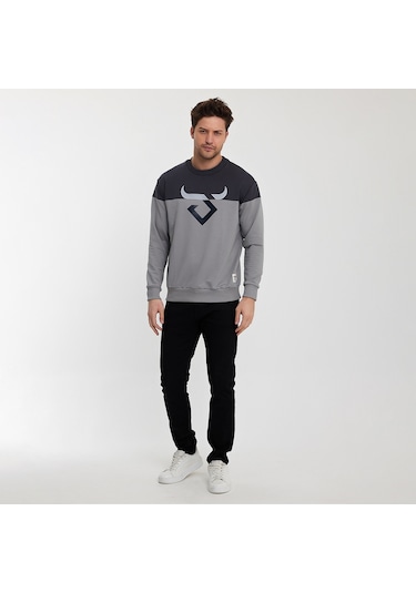 Twobull HELSİNKİ Erkek  Füme / Taş Sweatshirt