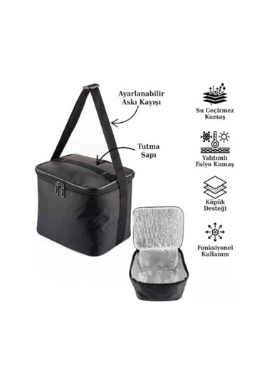 Yalıtımlı Buzluk Termos Çanta Hazkat Siyah