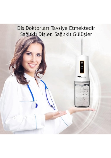 Valkyrie Şarj Edilebilir Taşınabilir Ağız Duşu Diş Protez Bakım 4 Başlıklı Sessiz Çalışma
