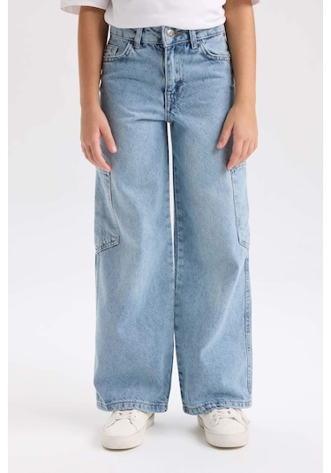 Defacto Kız Çocuk Wide Leg Kargo Cepli Geniş Bol Paça Jean Pantolon D3718a824wnnm28 Mavi Defacto Kız Çocuk Wide Leg Kargo Cepli Geniş Bol Paça Jean Pantolon D3718a824wnnm28 Mavi
