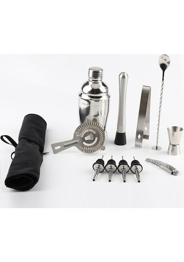 Pazly 12'lı Bez Çantalı Paslanmaz Çelik Şarap Kokteyli Çalkalayıcı Seti 750ml - Gıda Sınıfı, Kolay Temizlenebilir, Mutfak Aleti, Ev/kafe/hediye İdeal