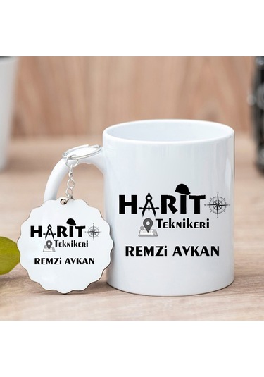 Harita Teknikeri Kupa Bardak Ve Anahtarlık