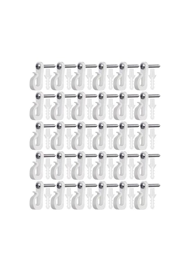 Sones 30 Adet / Kutu Tatil Işıkları Askı Kancaları Tel Ve Led Işık İçin Phillips Vida İle Beyaz