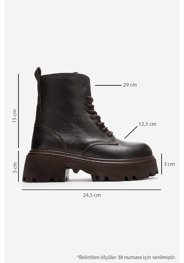 Luvishoes Luvi Shoes Loreta Kahve Hakiki Deri Kadın Postal Bot Kahve