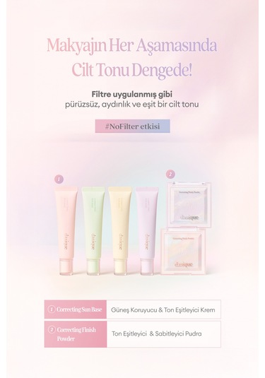 Dasique Ton Eşitleyici & Sabitleyici Fırınlanmış Pudra Correcting Finish Powder 01 Cotton Light