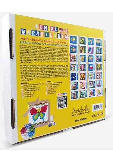 23 I Çocuk Ahşap Çerçeveli Seramik Mozaik Set 20x20 Cm
