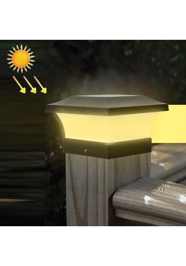 Cbtx Bahçe Aydınlatma Güneş Led Su Geçirmez Dış Mekan Sütun Işığı Avlu Aydınlatma Lambası Sarı Sıcak Işık