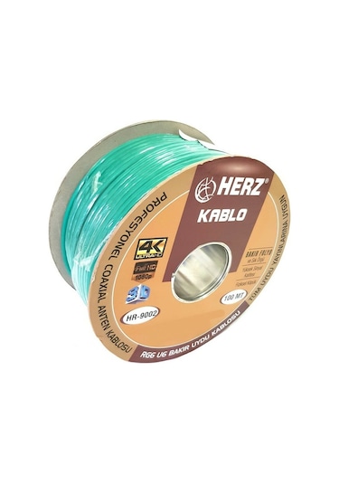 Herz RG6 U6 Uydu Anten Kablosu 100 M Yeşil