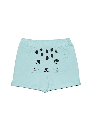 Lovetti Mint Kız Çocuk Kanguru Cepli Şort 7862M024 Mint Yeşili