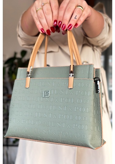 Jps- Just Polo Baskı Desenli Özel Seri El Ve Omuz Çanta Gq-4045-gd - Yeşil Kombin Yeşil