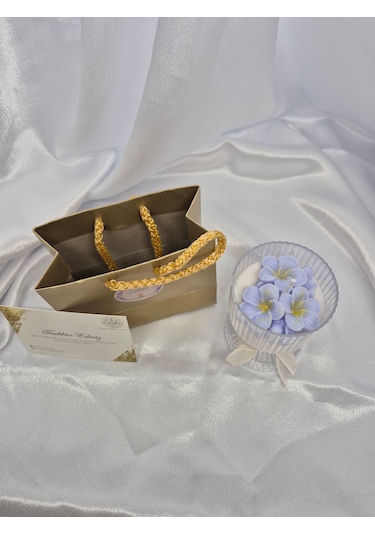 Kadınlar Günü Hediyelik Mum10'lu Paket Beyaz+mor