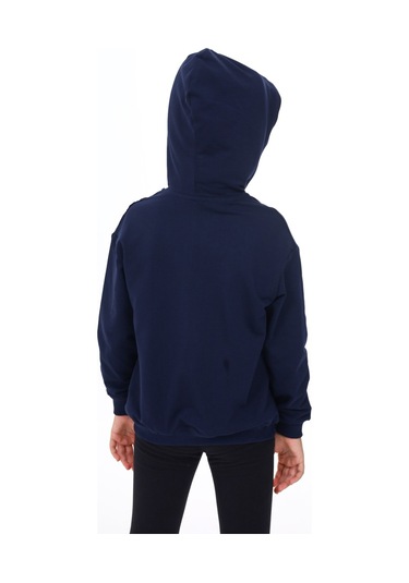 Toontoy Kız Çocuk Baskılı Hırka Lacivert