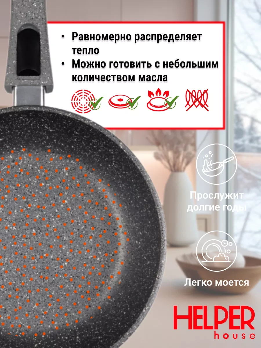 Helper House Karelia Gri 22 Cm Çıkarılabilir Saplı Kapaklı Tava 221836478 Gri