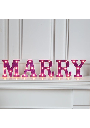 Awesomestore Mor Flaş Led Harf A Lamba Pil İle Dekor