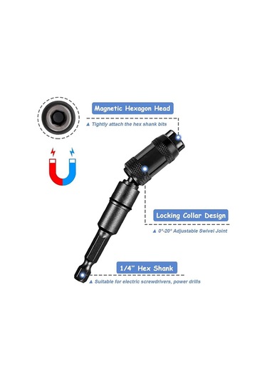 Tangshopping 1/4 Inç Manyetik Esnek Pivot Matkap Ucu Uç Tutucu