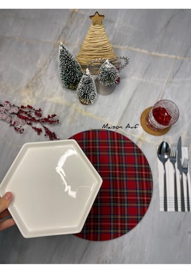 2'li Ekose Kumaş Supla M049 Kırmızı