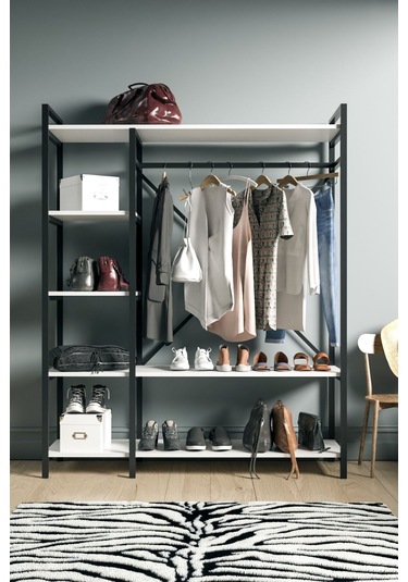 Wood House Beyaz Portmanto