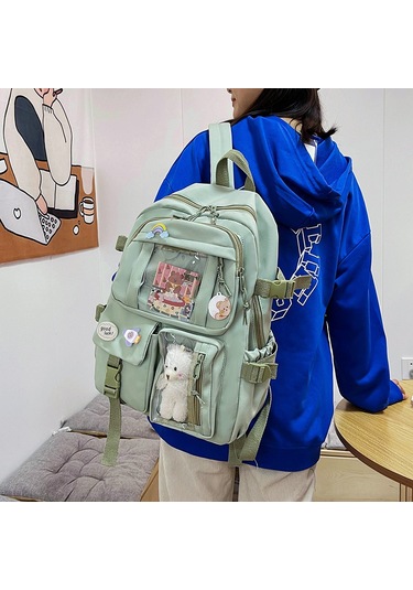 Kangvka Yeni Sırt Çantası: Hafif, Büyük Kapasiteli, Genç Kızlar İçin Moda Aksesuarlı Pembe Okul Çantası Pembe