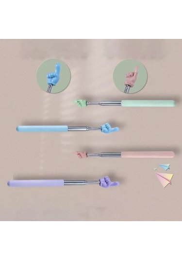 Parmak Okuma Çubuğu Geri Çekilebilir Paslanmaz Çelik Hafif Taşınabilir Öğretim Çubuğu Beyaz Tahta İşaretçi El Sunumu Teleskopik Çubuk