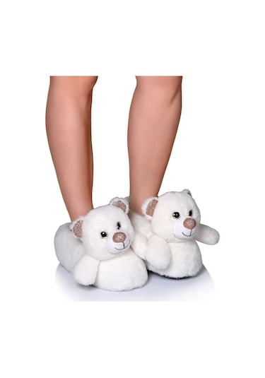 Twigy Bear Kadın Hayvanlı Panduf Beyaz 36/41 AA0648