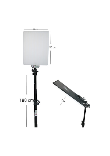 Deyatech 530 Led Fotograf Video Sürekli Işık Seti 3 x Led Panel Tripod Ayaklı + Çanta