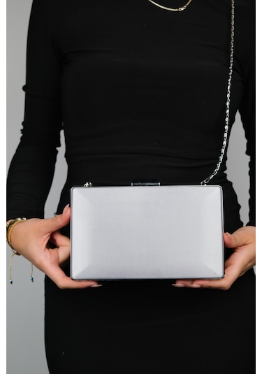 Luvishoes Dallas Gri Saten Kadın Abiye Çanta Çok Renkli