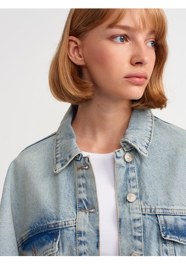 Dilvin Yarasa Kol Kar Yıkama Mont  Mavi