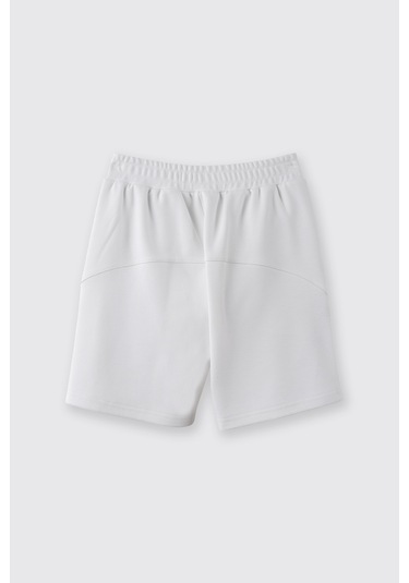 Panço Erkek Çocuk Beli Lastikli Örme Şort Ekru