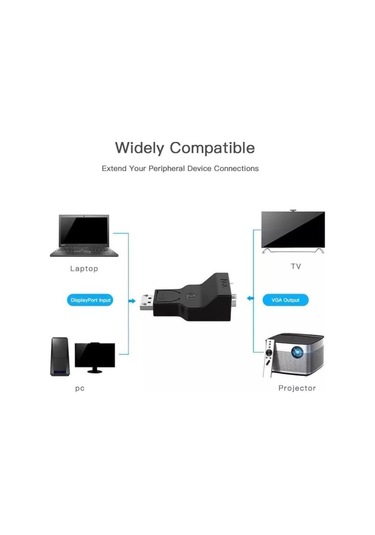 Display Port To Vga Çevirici, Dp To Vga, Display To Vga Görüntü Aktarıcı Çevirici, Dönüştürücü Diğer