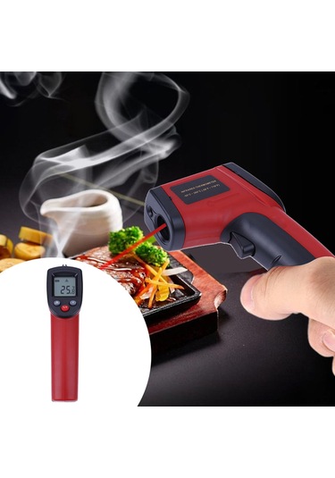 Dianziye Endüstriyel Isı Ölçer -50 C/+380 C, Dokunsuz Ölçüm, Lcd Ekranlı, 12:1 Mesafe Oranı, Pil Hariç Plastik, Çok Renk Seçeneği