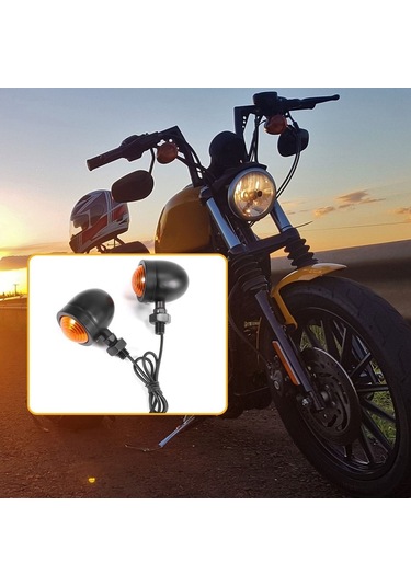 4 Adet Siyah Motosiklet Dönüş Sinyali Gösterge Lambası Işık Flaşör Işık Chopper Için Yurt Dışından A