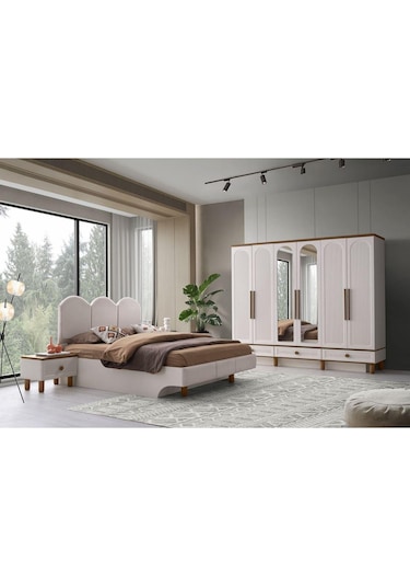 %100 Mdf-aytaşı-bohem Mahlas 6 Kapaklı Aynalı Gardırop %100 Mdf-aytaşı-bohem Mahlas 6 Kapaklı Aynalı Gardırop