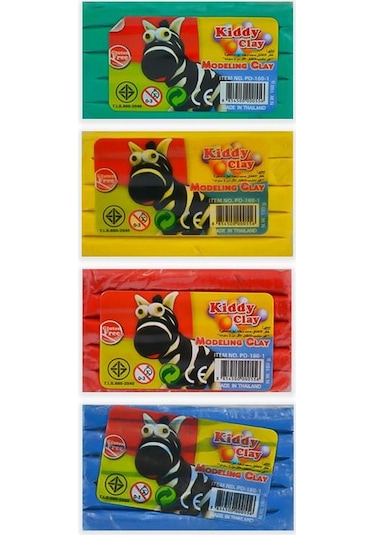 Kiddy Clay Renkli Oyun Hamuru 4lü 640gr Sarı - Kırmızı - Mavi - Yeşil