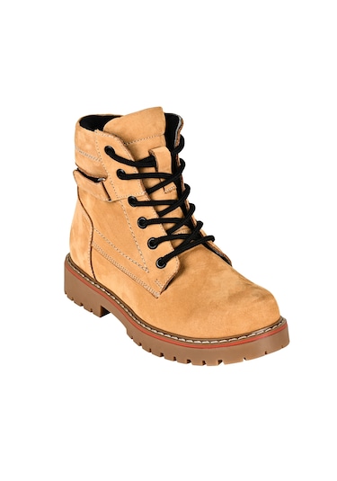 Dr.comfort Dr.1400 Hakiki Deri Çocuk Bot Kaydırmaz Taban, Ortopedik, Sıcak Astar, Fermuarlı Camel