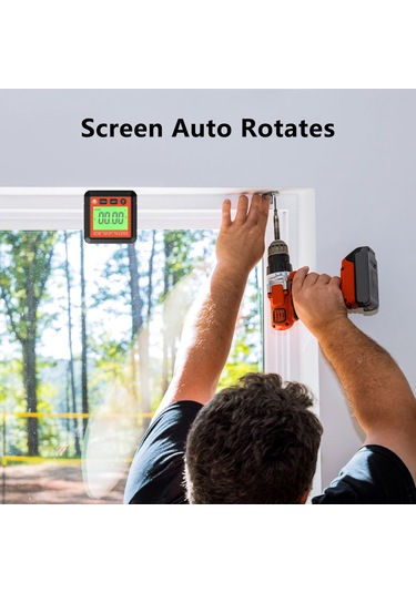 Honmex Dijital İklinometre - Lcd Arka Işık, Manyetik Taban, Açı-eğim Dönüşümü, Veri Kilidi, 4x90 Ölçüm Aracı Kırmızı Ve Kırmızı