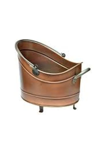 Ayaklı Odun Kovası Bakır Büyük Boy Bakır