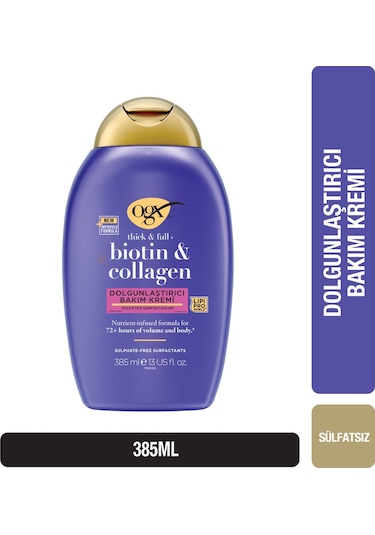 OGX Dolgunlaştırıcı Biotin & Kolajen Sülfatsız Bakım Kremi 2 X 385 ML