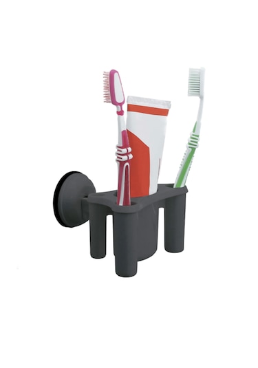 Vantuzlu Karavan Diş Fırçası Tutucu Yatek Karavan Tekne Gri